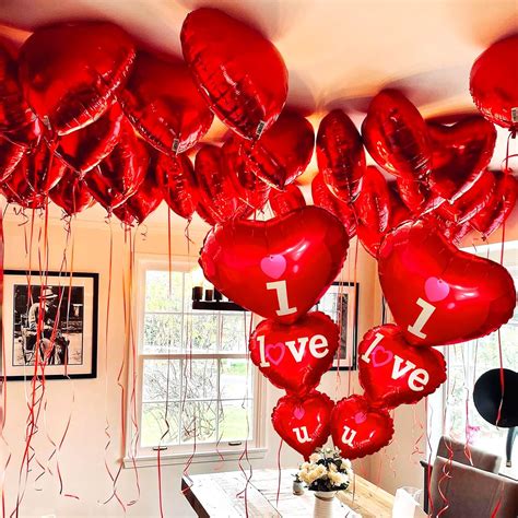 Katchon Xtralarge 122 Red Heart Balloons Pack Of 14 Set Big 36 Inch I Love You