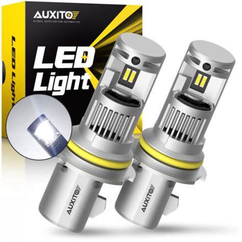 2x AUXITO 9004 HB1 LED Headlight Bulbs Kit 6000K High Low Beam White