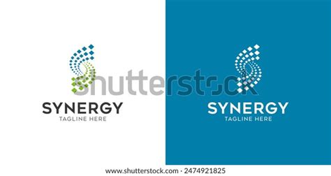 Logo Synergy Concept Two More Entities Stock Vector Royalty Free