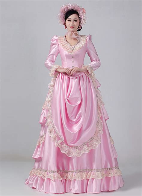 Custom Made Victorian Bustle Pink Dresses Edwardian Masquerade Pricess