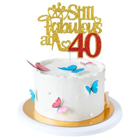 Buy Gold Glitter Still Fabulous At 40 Cake Topper 40th Birthday Cake