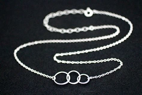 Triple Sterling Silver Infinity Necklace Three Circles Etsy