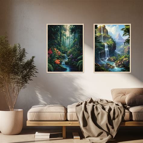 Tropical Rainforest Poster Jungle Paradis Print Lush Green Landscape