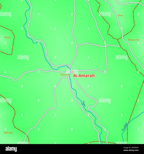 Map of Al Amarah City in Iraq Stock Photo - Alamy