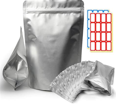 25 Pcs Mylar Bags Resealable Extra Aluminum Foil Bags With Ziplock