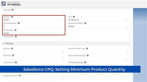 Salesforce Cpq Setting Minimum Product Quantity Youtube