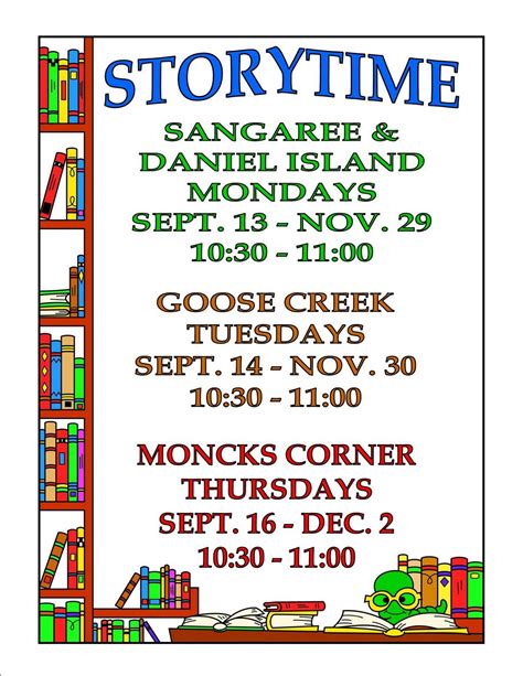 The Berkeley County Library System Sc Storytime Schedule