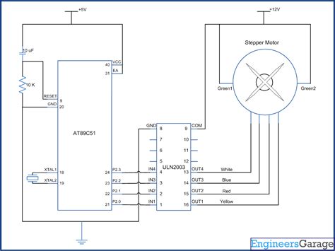 Stepper Motor Interfacing With 8051 Circuit Diagram 8051 Ste