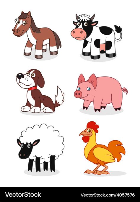 Farm animals Royalty Free Vector Image - VectorStock