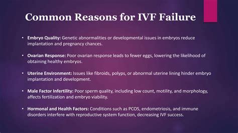 What Are The Common Reasons For Ivf Failure Pptx