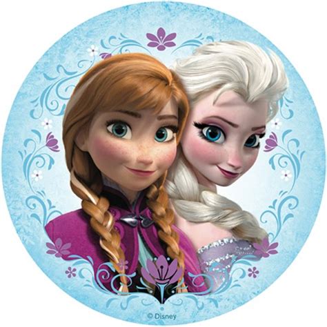 Frozen Anna & Elsa Edible Round Edible Icing Cake Image | Kids Themed Party Supplies | Character ...