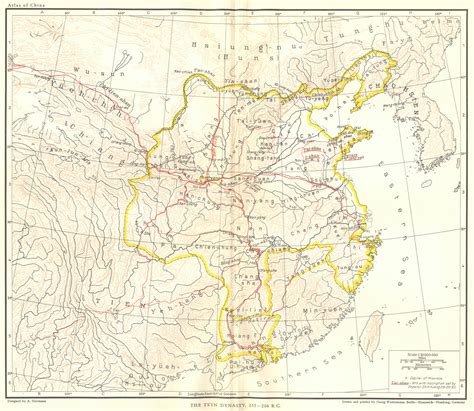 China The Qin Dynasty Bc Old Vintage Map Plan Chart