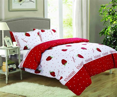 Easy Fit® Duvet Cover Set Strawberry Print King A Unique Design