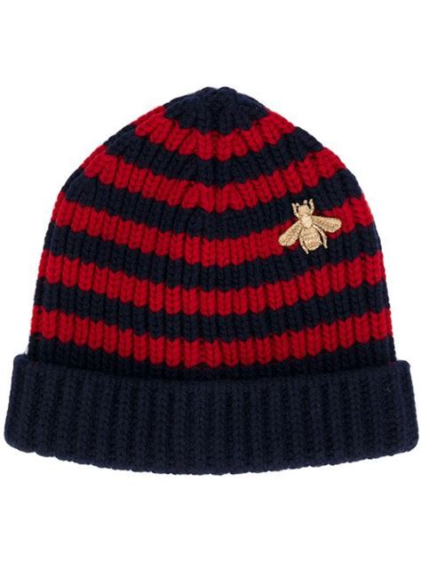 Gucci Striped Wool Hat In Red Blue ModeSens Beanie Striped Beanies