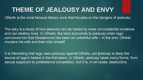 Shakespeares Othello Themes Theme Of Jealousy And Envy