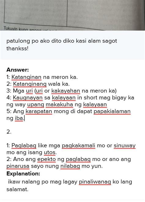 Patulong Po Ako Dito Diko Kasi Alam Sagot Thankss Brainly Ph