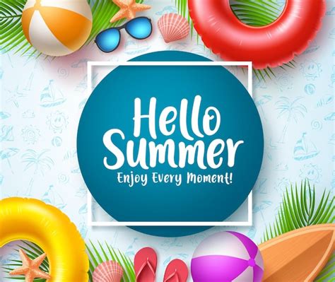 Premium Vector Hello Summer Vector Banner Template Hello Summer