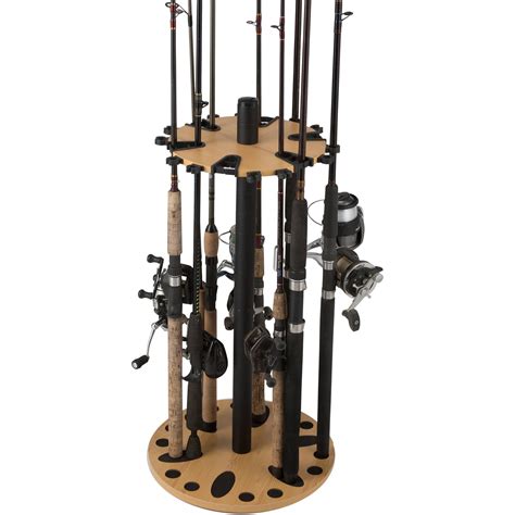 Rush Creek Creations 24 Fishing Rod Spinning Round Storage Rack