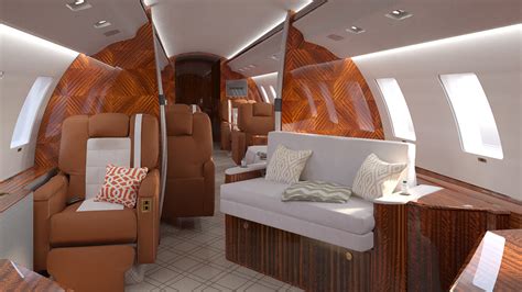 Private jet interior on Behance