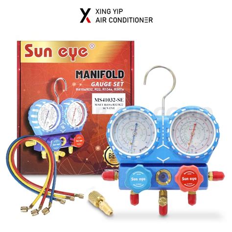 Sun Eye High Pressure Dual Manifold Gauge Tool Set Alat Meter Gas Air