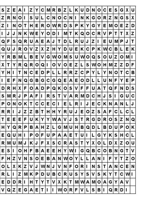 Word Puzzle Used For Finding Words S Z E A I Z Y C M R B Z L K U D N O C E S G X U Z R N O I