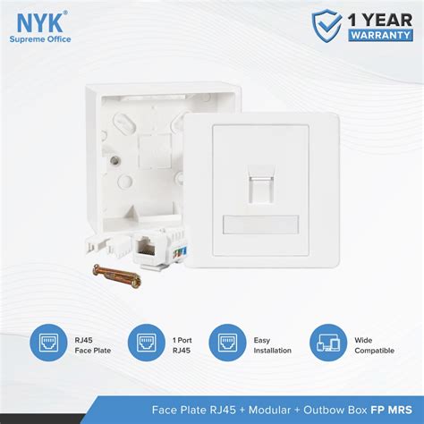 Jual Faceplate 1 PORT RJ45 NYK Modular Wall Outbow Box FP MRS Shopee