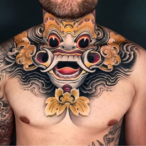 Japanese Inspiration Inkstinct Full Neck Tattoos Cool Chest