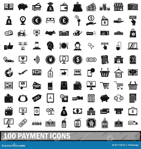 Iconos Del Pago Fijados En Estilo Simple Ilustraci N Del Vector