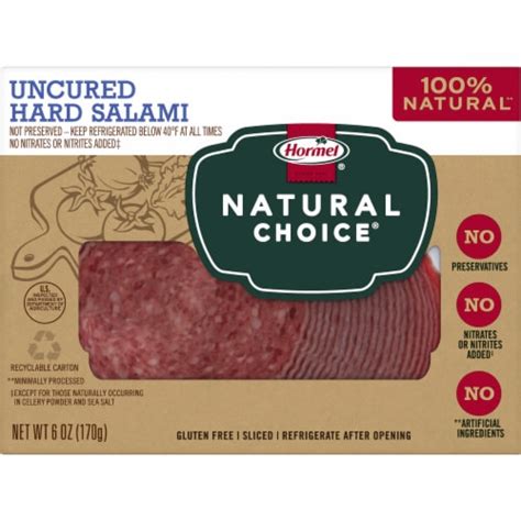 Hormel Natural Choice Uncured Hard Salami Deli Meat Oz King Soopers