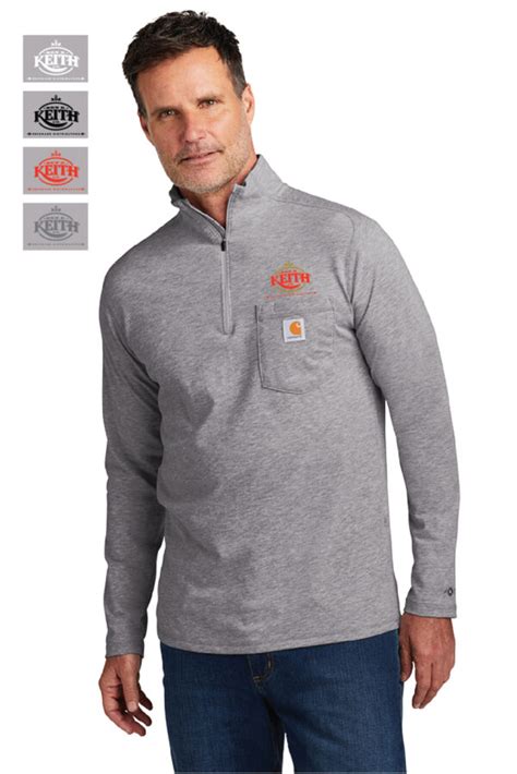 Carhartt Force 1 4 Zip Long Sleeve T Shirt Ben E Keith Beverage Store