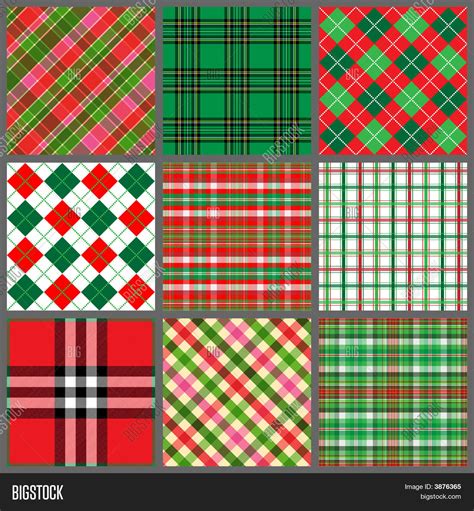 Set Christmas Plaids Image And Photo Free Trial Bigstock