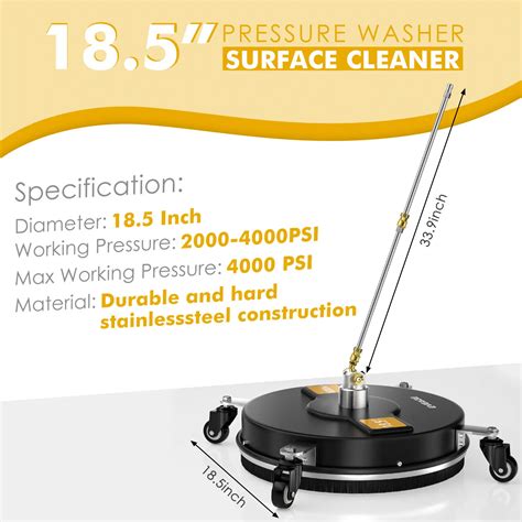 Eveage Inch Pressure Washer Surface Cleaner Black Eveage