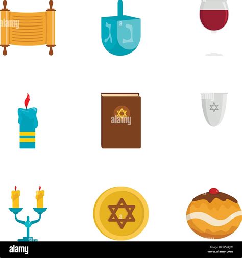 Israel Icon Set Flat Set Of Israel Vector Icons For Web Design Stock