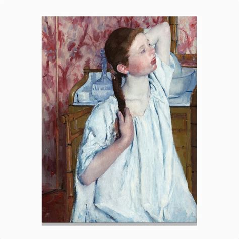 Girl Arranging Her Hair 1886 Mary Cassatt Canvas Print By Fy