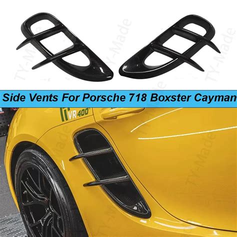 Cayman Carbon Fiber Rear Side Fender Intakes Air Vents Trim Cover