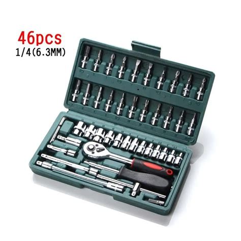 46pcs Car Repair Tool 46pcs 1 4 Inch Socket Set Car Repair Tool Ratchet