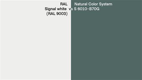 Ral Signal White Ral 9003 Vs Natural Color System S 6010 B70g Side By