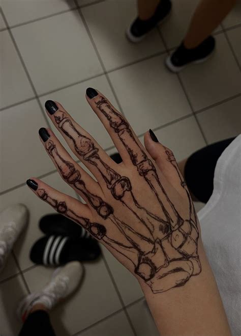 Skeleton hand drawing | Hand tattoos, Small hand tattoos, Skeleton ...