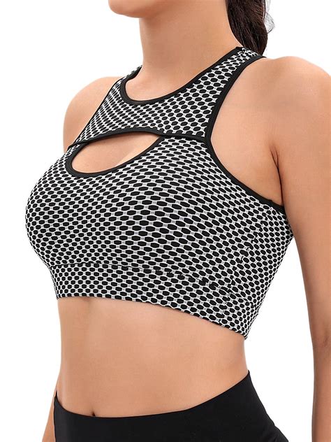 Youloveit Women Seamless Sport Bra Wirefree Yoga Bra Racerback High