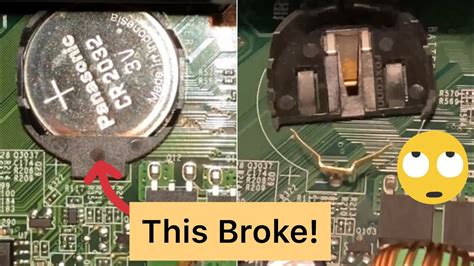 Broken System Board CMOS Battery Holder Easy Fix YouTube