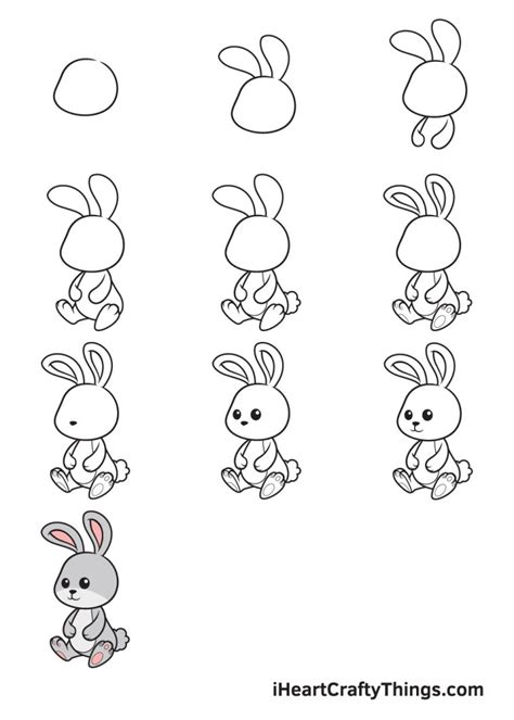 Bunny Drawing - How To Draw A Bunny Step By Step