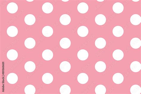 Big white polka dots on pink background seamless pattern Stock Vector ...