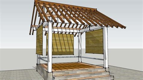 3d Warehouse View Model Atap Pelana Gazebo Gazebo Kayu