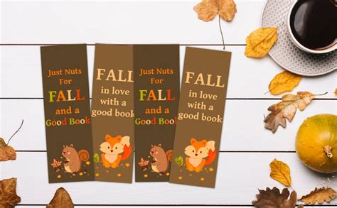 Printable Fall Bookmarks Student Ts Autumn Bookmarks For Kids Etsy