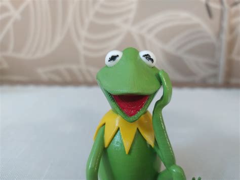 Kermit the Frog Sculpture, Realistic Kermit , Hand Painted 3d Figurine ...