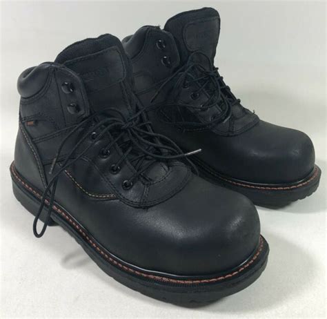 Red Wing Shoes Worx Black Leather Steel Toe Work Safety Boots Mens