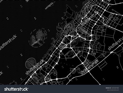 Dark Area Map Dubai United Arab Stock Vector Royalty Free 1281067369 Shutterstock