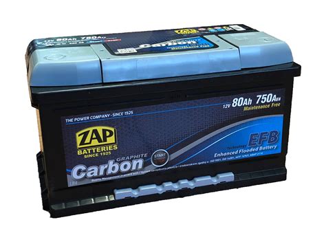 ZAP Carbon EFB akumuliatorius 12V 80Ah 750A žema kaina Varle lt