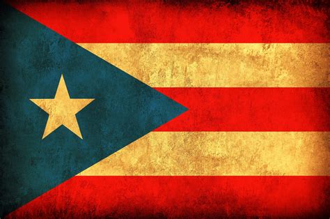 Vintage Puerto Rico Flag On Canvas Wall Art Pierto Rico Etsy