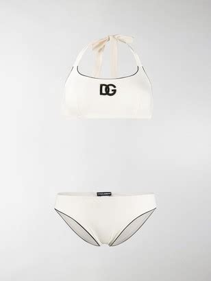 Dolce Gabbana Logo Print Bikini ShopStyle Swimwear